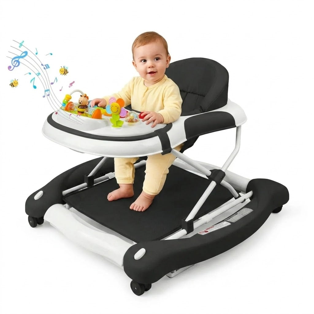 Infants 5 In 1 Foldable Walker With Jumper Rocking Push And Eating Modes