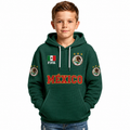 FIFA 2026 Mexico Printed Waffle Quarter Zip Kids Football Fan Hoodie