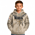 Personalized Steelers Football Native American Kids Zipper Hoodie Heritage