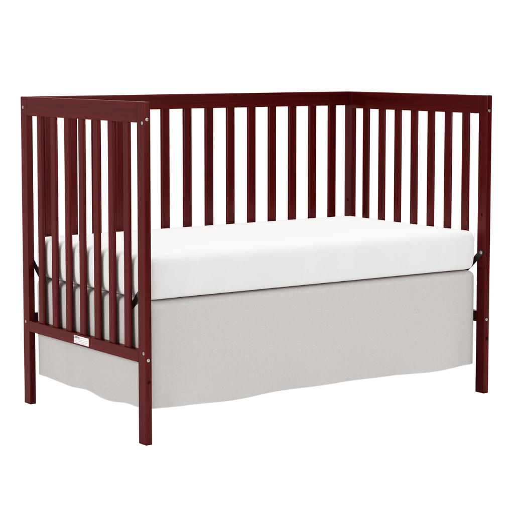 Babies 5 In 1 Convertible Crib Bed With Adjustable Mattress And Pinewood Frame