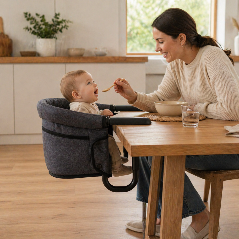 Toddlers Portable Hook On High Chair With Clamp Design