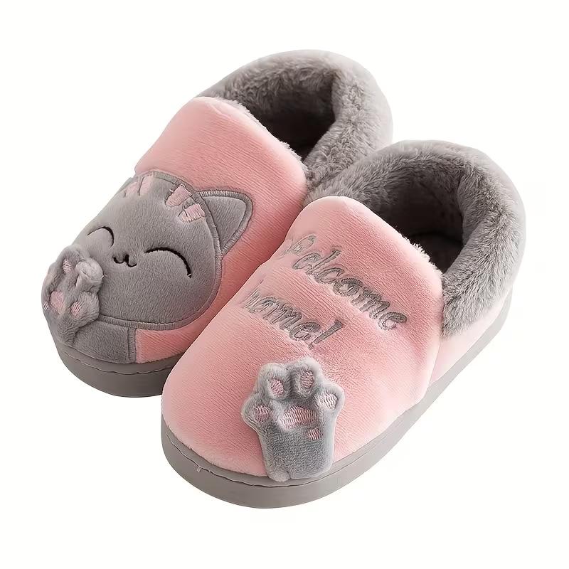 Kids Furry Cartoon Design House Shoes