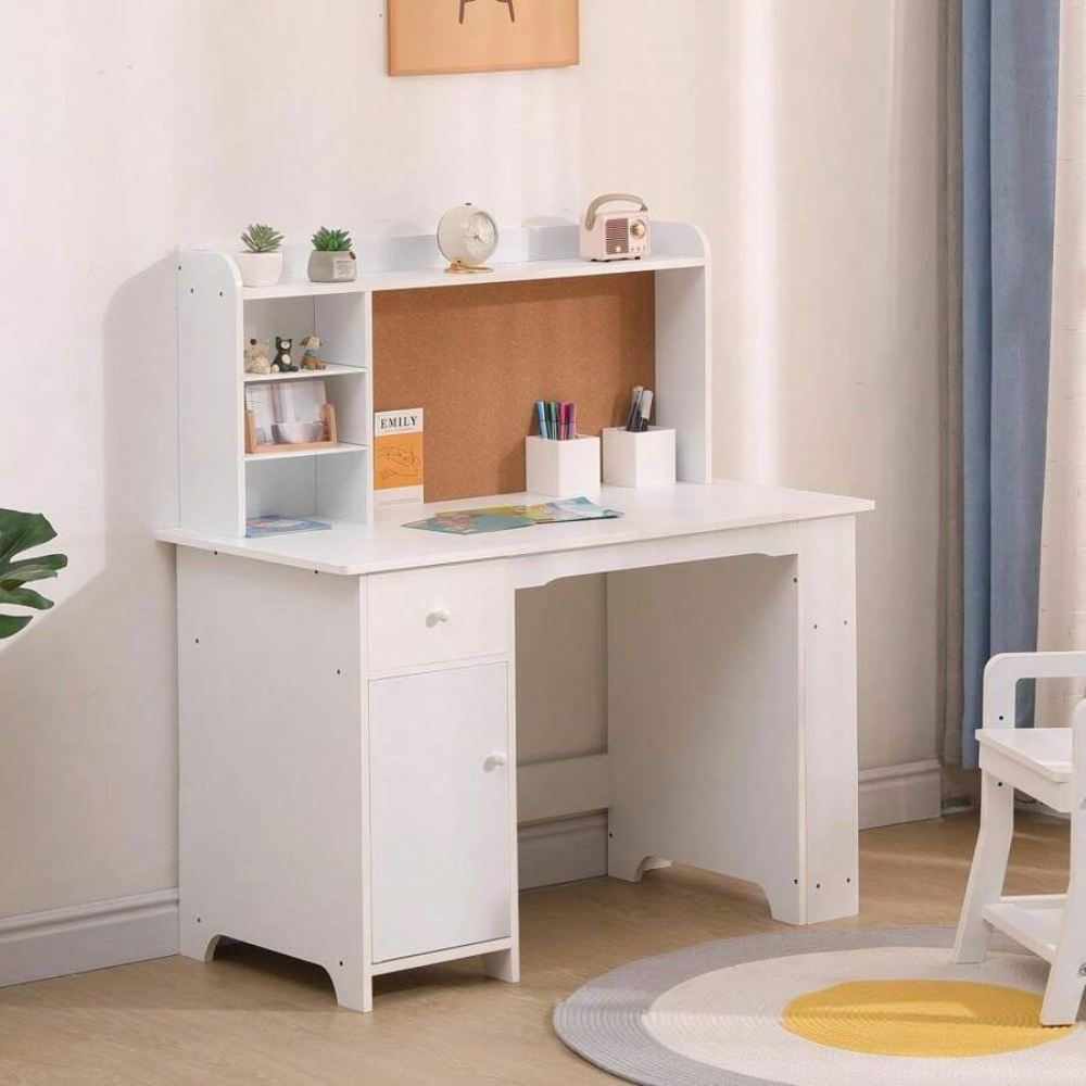 Kids Writing Desk With Bookshelf And Chair