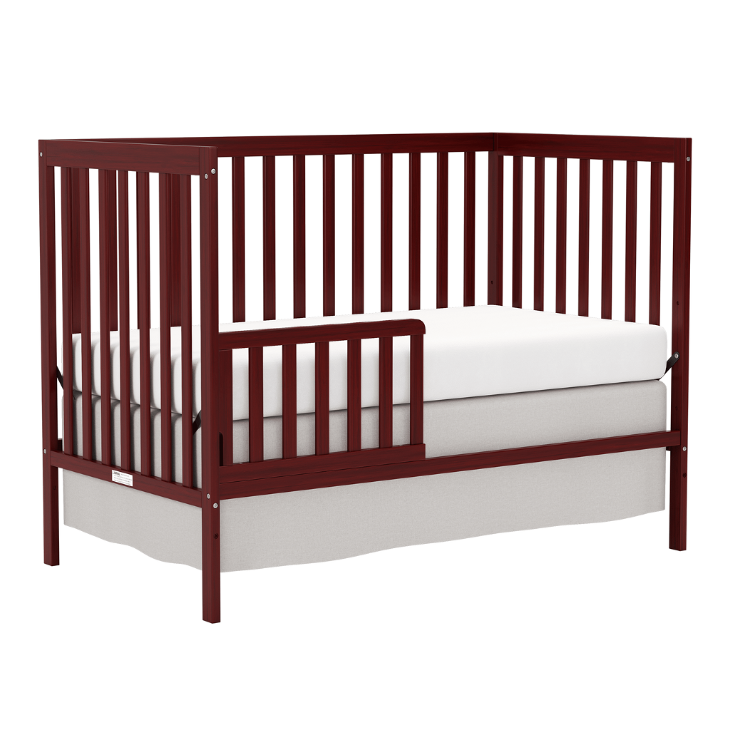 Babies 5 In 1 Convertible Crib Bed With Adjustable Mattress And Pinewood Frame