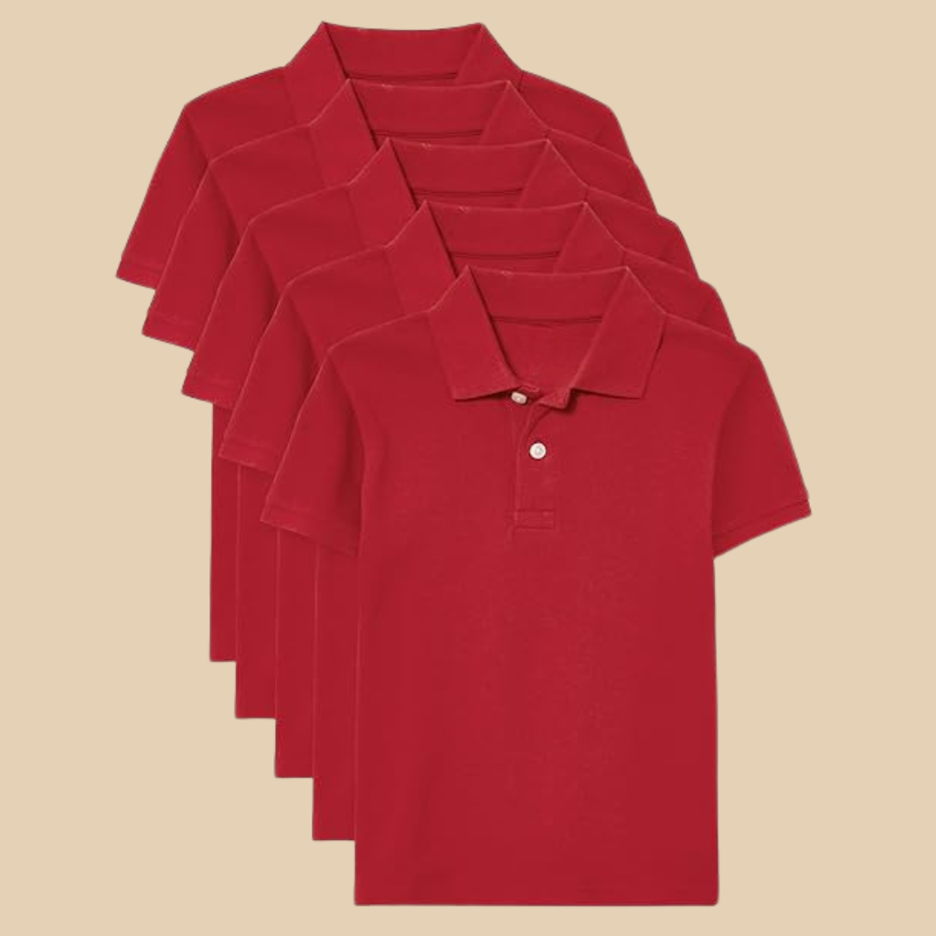 Pack Of 5 Short Sleeve Polo Shirts