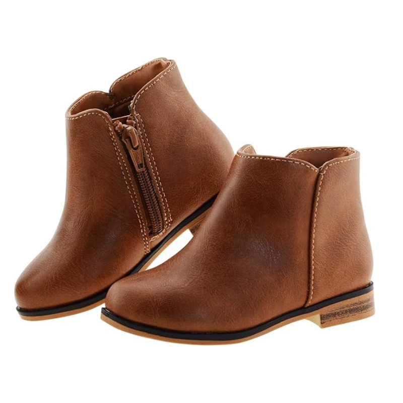 Toddlers Suede Zipper Boots
