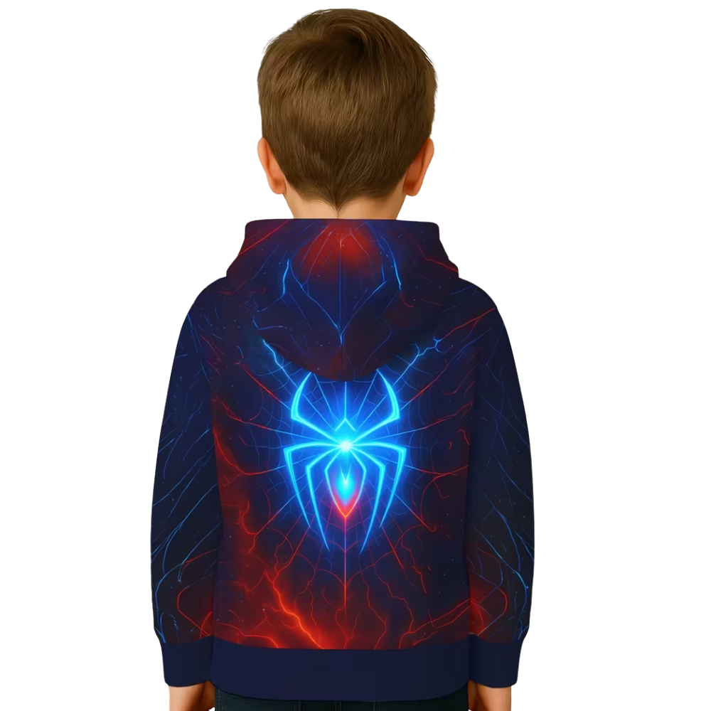 Boys Superhero Design Spider Hoodie