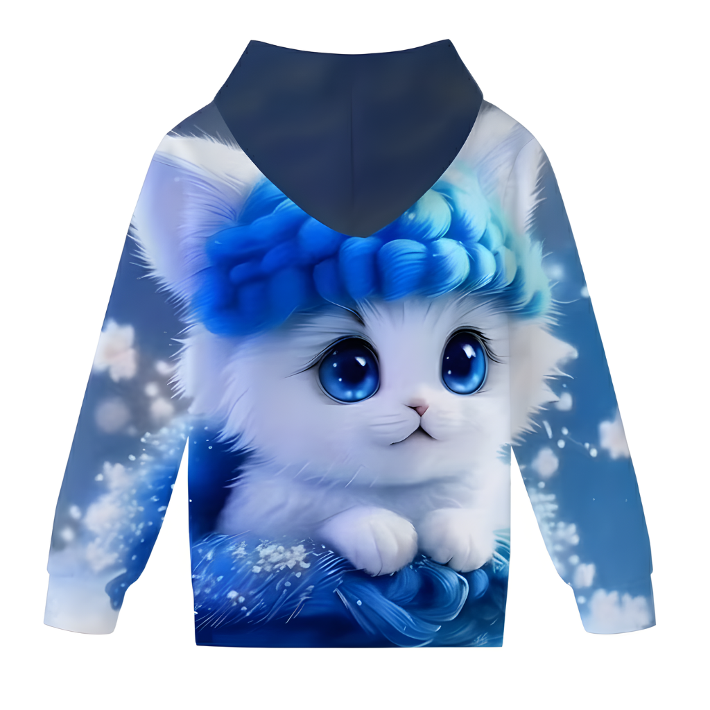 Cozy Kitten Tabby Cat Printed Hoodies
