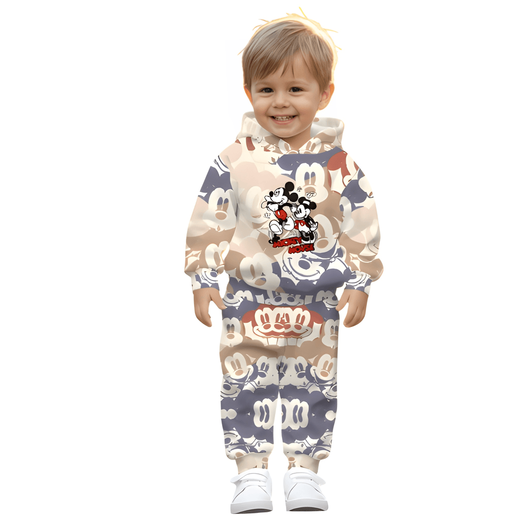 Boys Cartoon Print Graphic Hoodie And Sweatpants Set