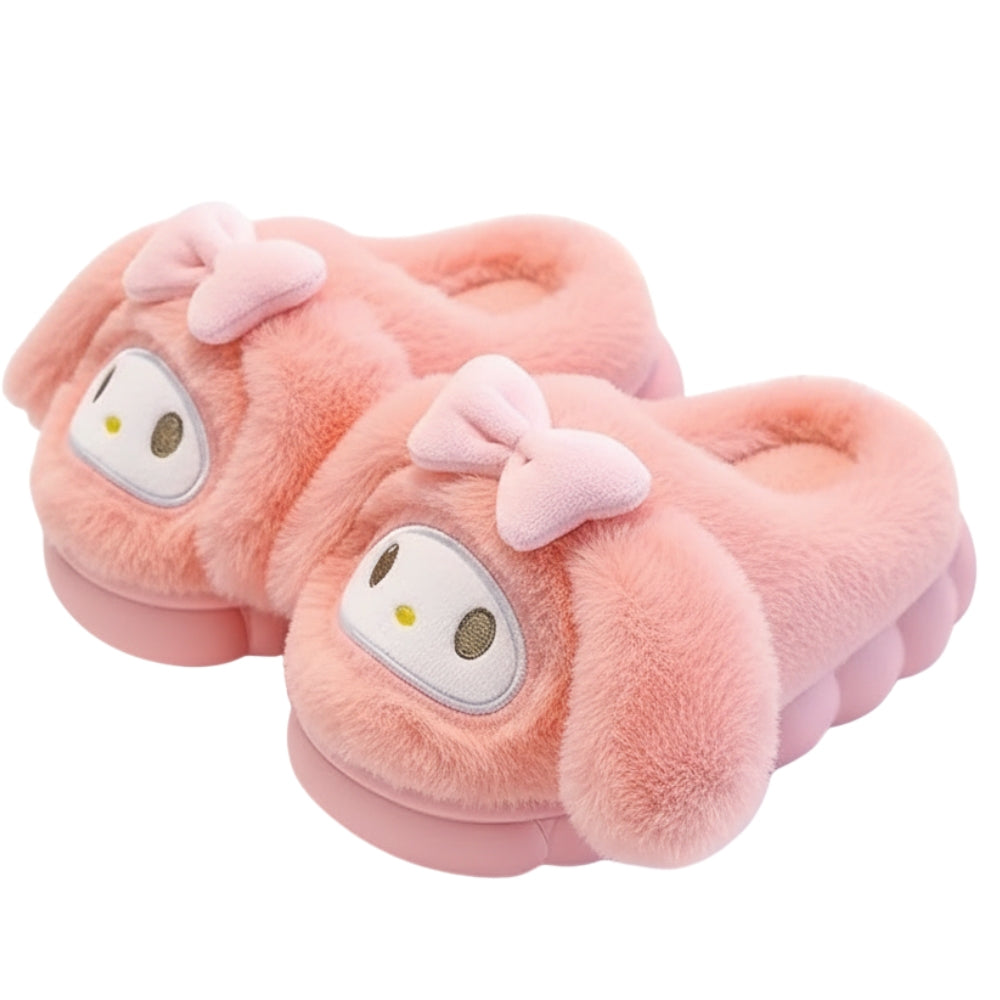 Kids Character Plush Warm Soft Anti Slip Indoor Slippers