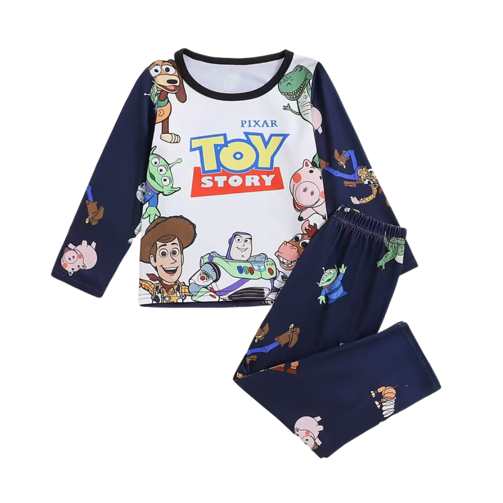 Kids Toy Story Pajama Set With Buzz Lightyear And Woody Print