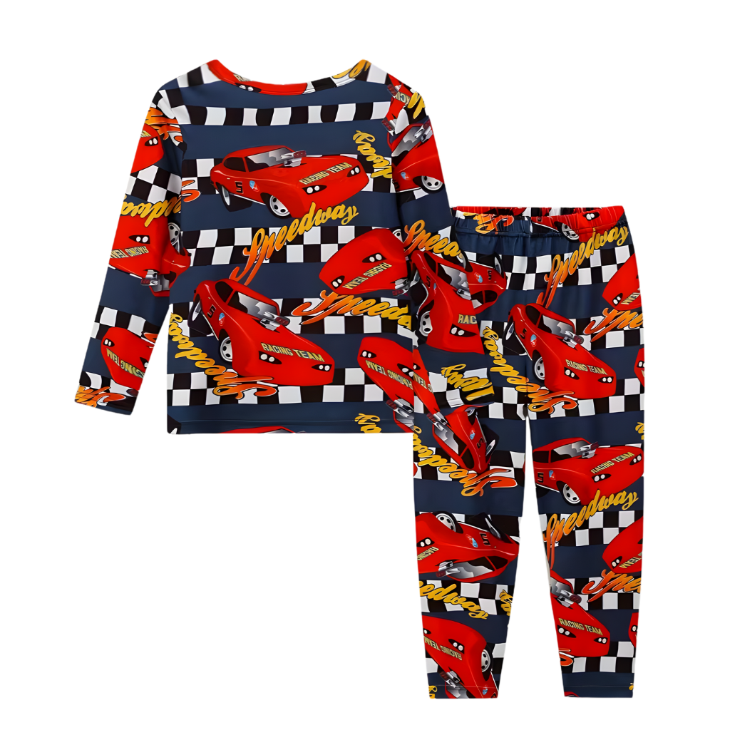 Boys Cartoon Car Themed Pajama Set