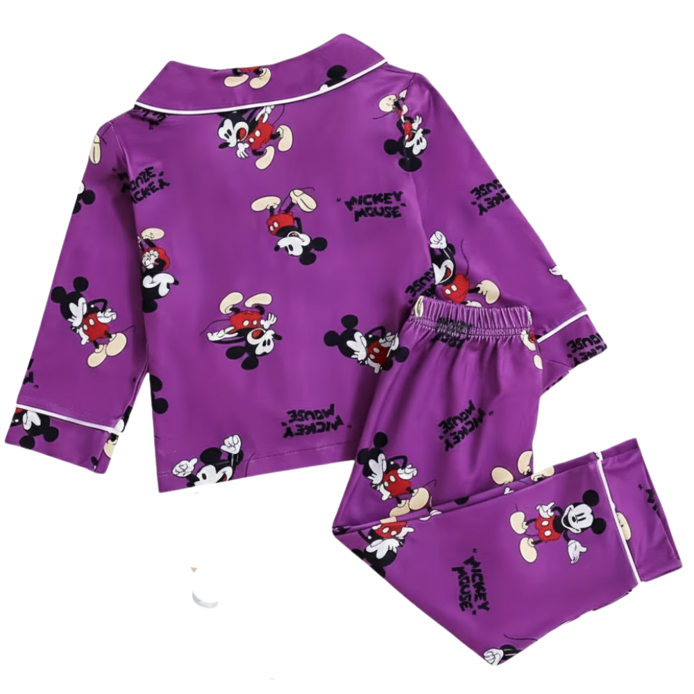 Character Mickey Mouse Print Button Pajama Set