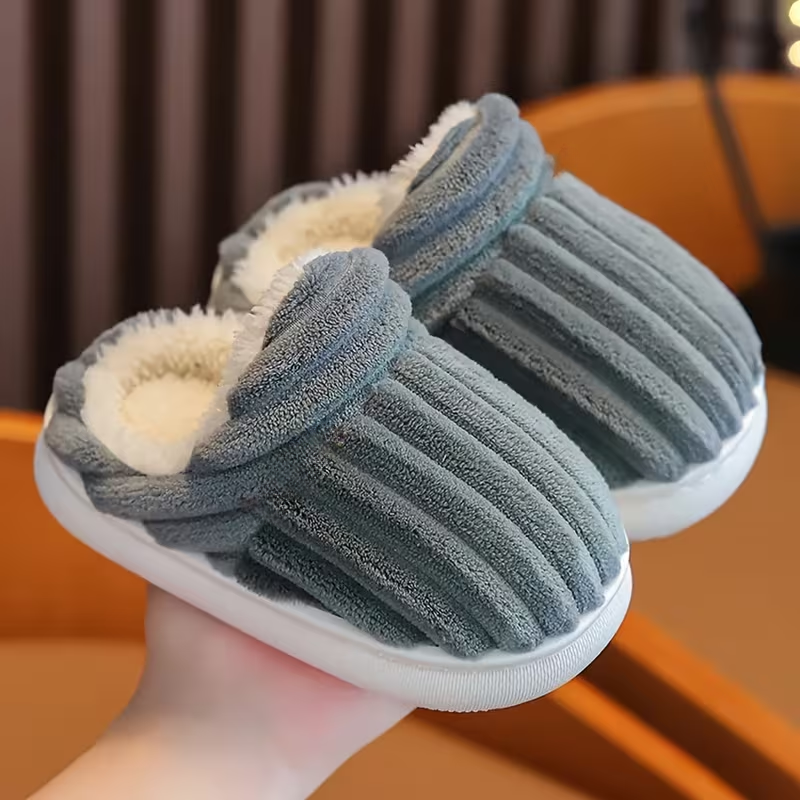 Kids Winter Lined Slip On Slippers