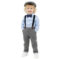 Boys Formal Two Piece Set With Suspender Hat And Bow Tie