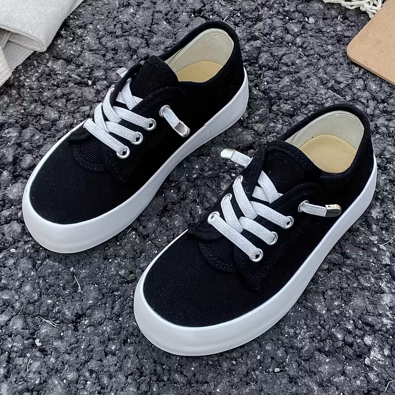 Kids Casual Canvas Lace Up Sneakers