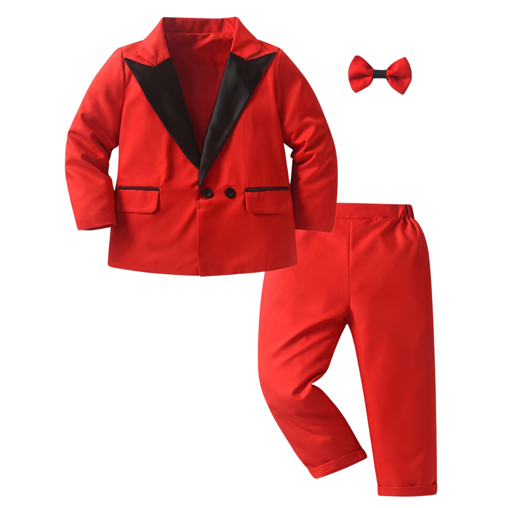 Boys Blazer Set With Bow Tie And Pant