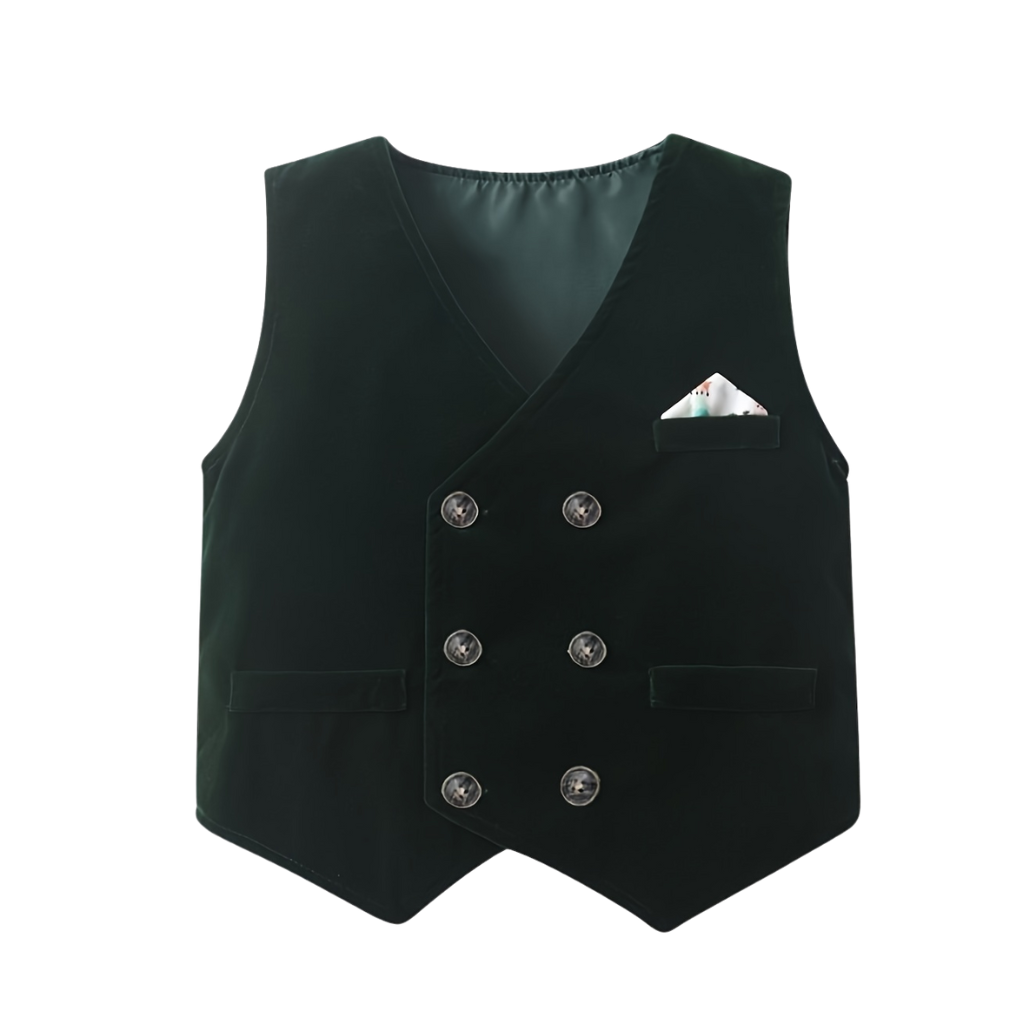 Boys 3 Piece Vest Shirt With Bow Tie And Pant Set