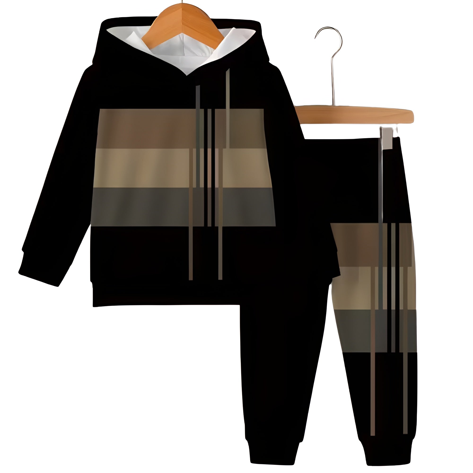 Boys Striped Hoodie And Pants Set