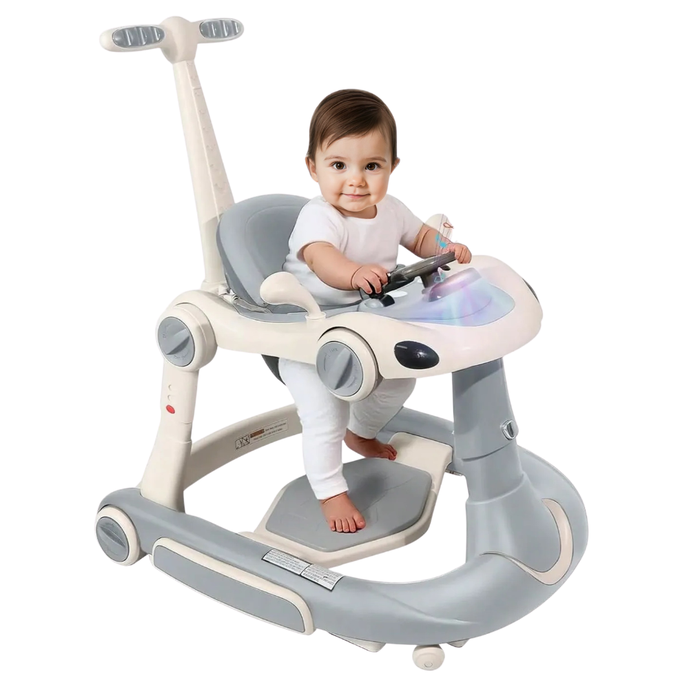 4 In 1 Car Push Baby Walker With Music And Bouncer Combo