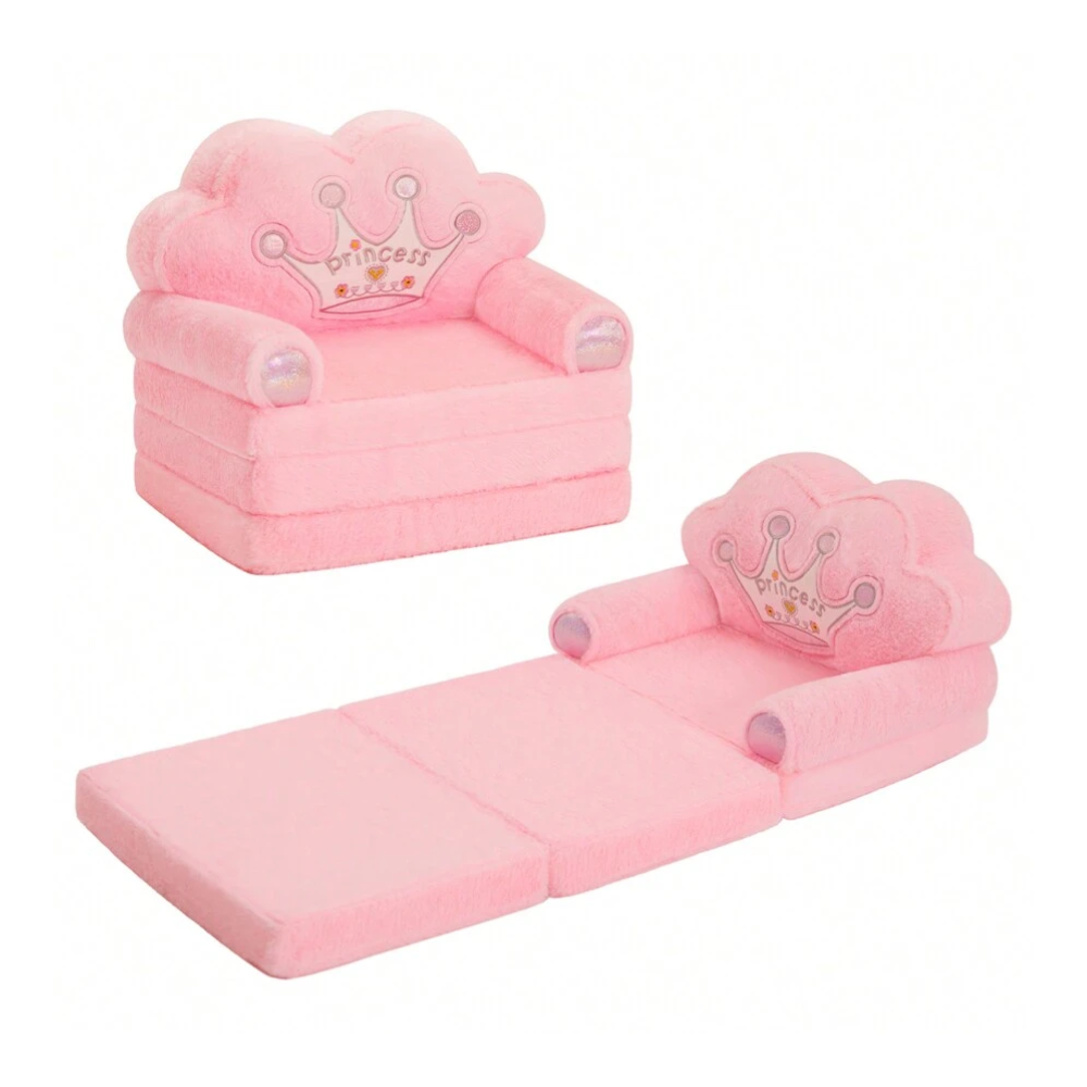Toddler 2 In 1 Foldable Princess Convertible Couch