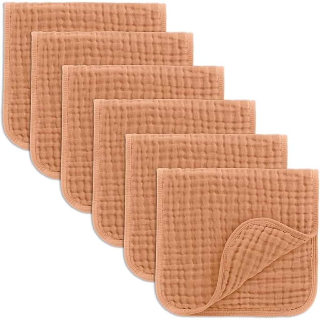 Newborn Baby Pack Of 6 Muslin Square Towels