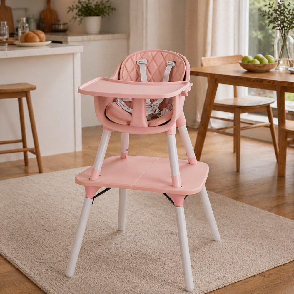 Kids 4 In 1 Convertible High Chair Set