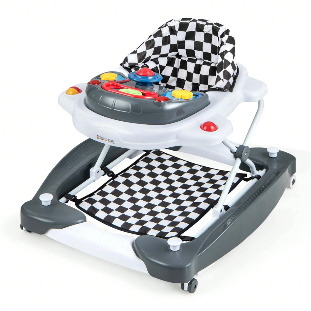 6 In 1 Adjustable Toddler Walker And Activity Center With Music Tray
