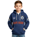 FIFA 2026 Cape Verde Printed Waffle Quarter Zip Kids Football Fan Hoodie