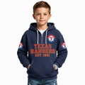 Texas Rangers EST 1961 Kids Baseball Fan Printed Waffle Quarter Zip Hoodie