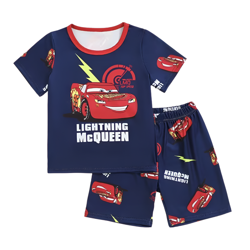 Kids Racing Car Character Printed Pajama Set