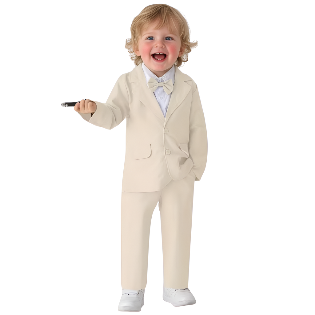 Boys Two Piece Gentleman Suit With Bow Tie And Trousers
