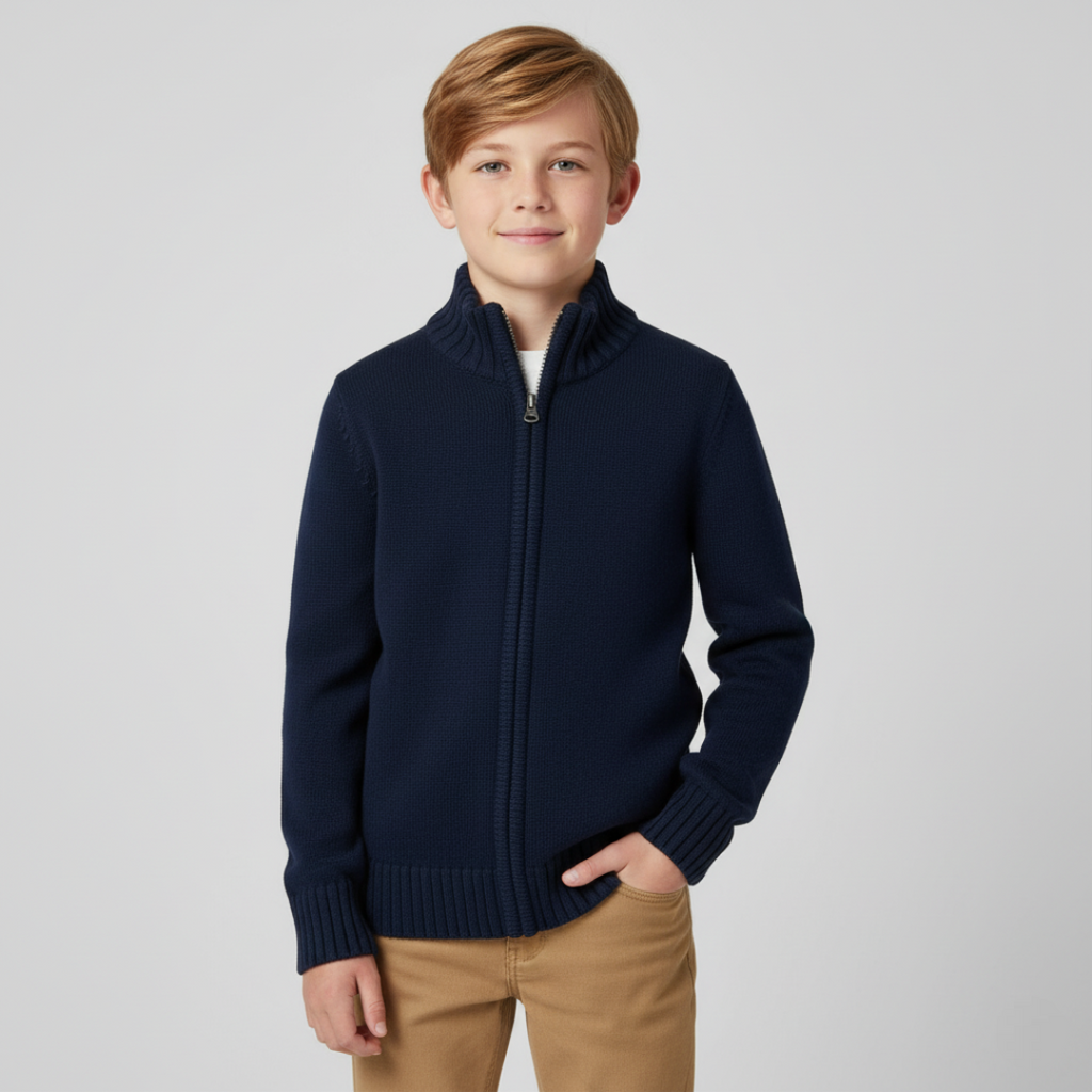 Boy Long Sleeve Full Zip Sweater
