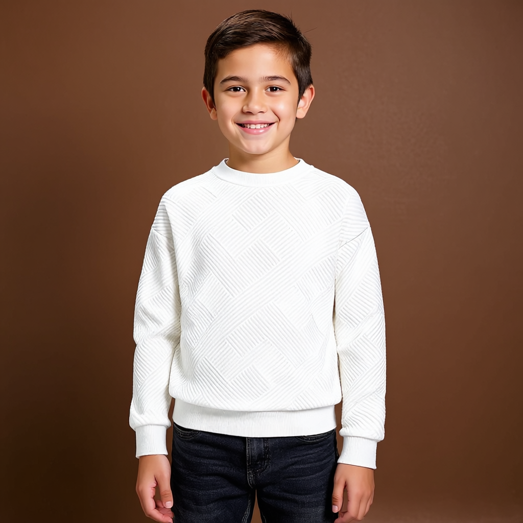 Boys Geometric Pattern Sweatshirts With Long Sleeves