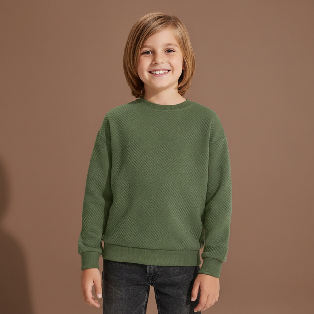Boys Geometric Pattern Sweatshirts With Long Sleeves