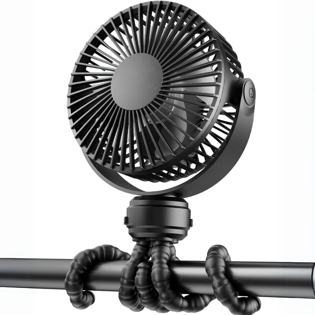 Rechargeable Stroller Clip Fan With Flexible Tripod
