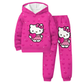 Girls Cartoon 3D Print Hoodie And Sweatpants Set