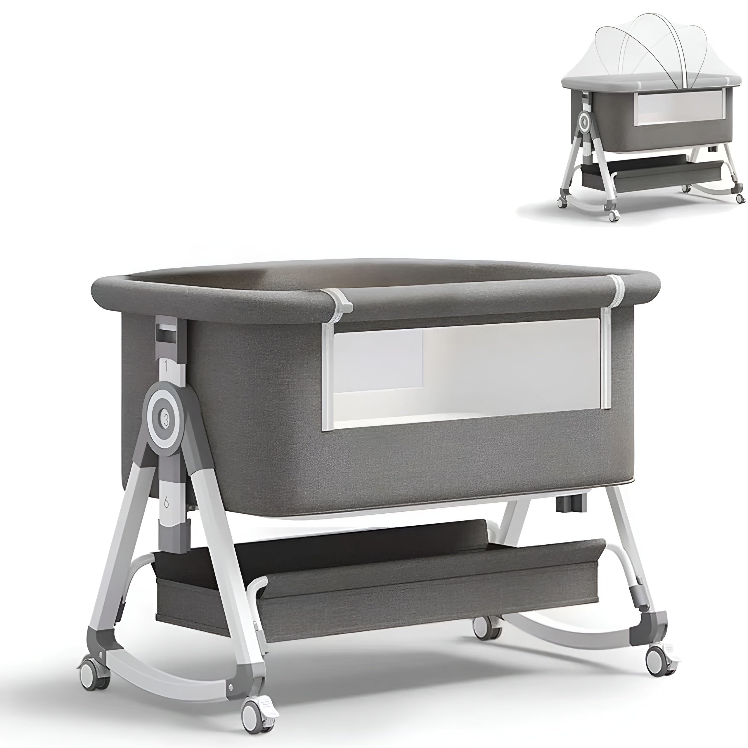 Newborn Portable Baby Bassinet And Bedside Sleeper With Rocking Mode