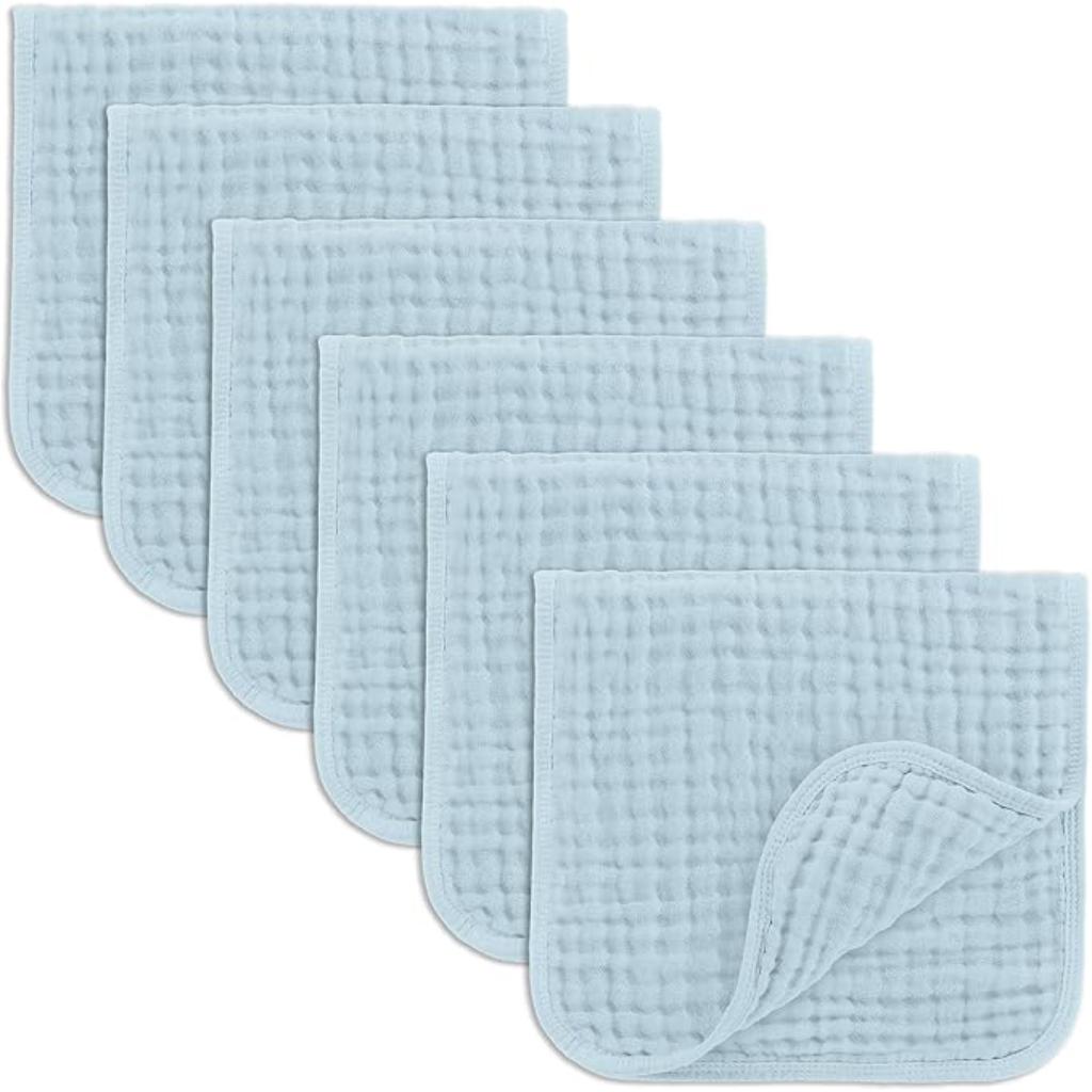 Newborn Baby Pack Of 6 Muslin Square Towels