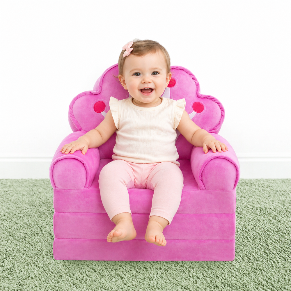 Toddlers Kids Foldable Sofa Bed Princess Chair