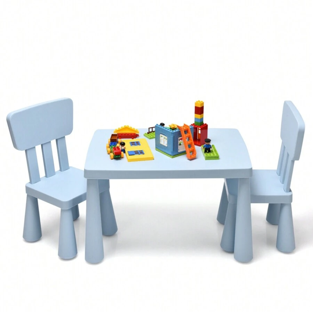 Table And Chair Set With 2 Seats For Kids Study And Dining