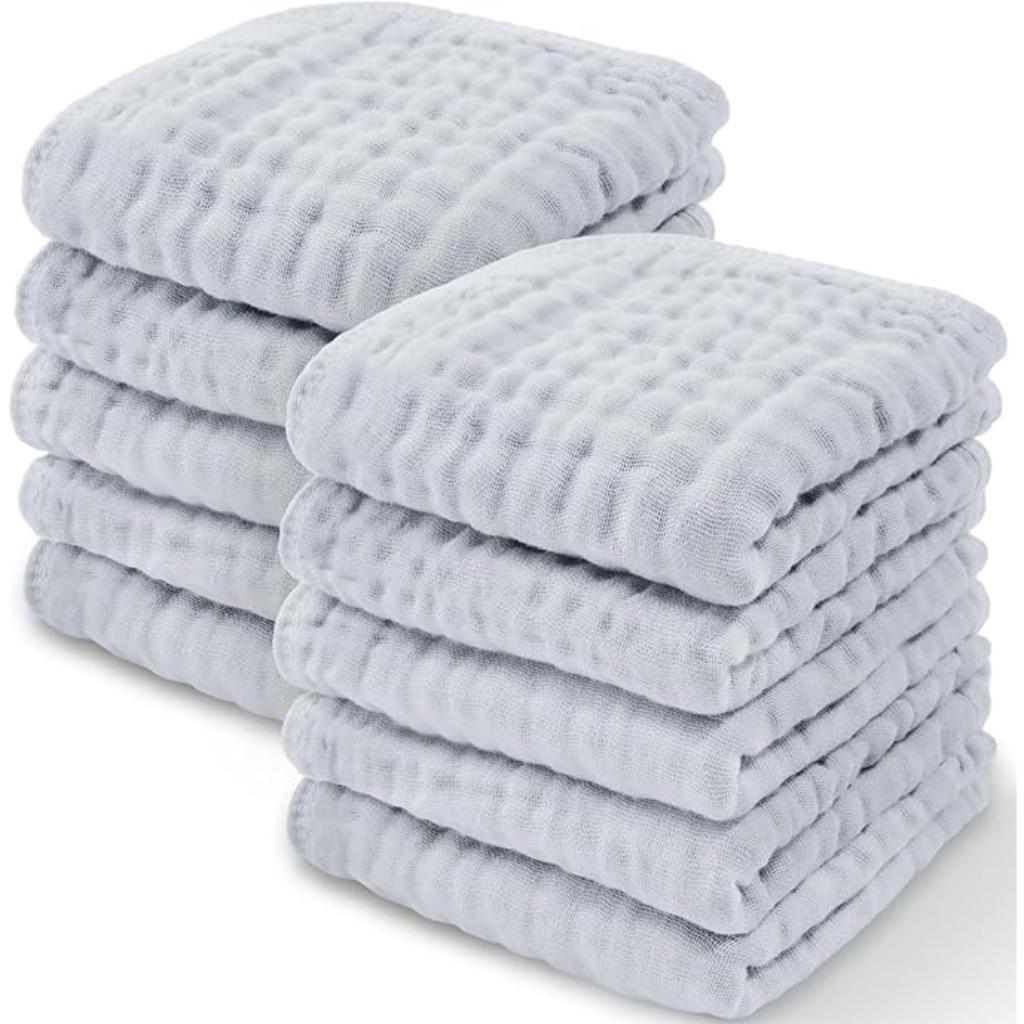 Newborn Baby Pack Of 6 Muslin Square Towels
