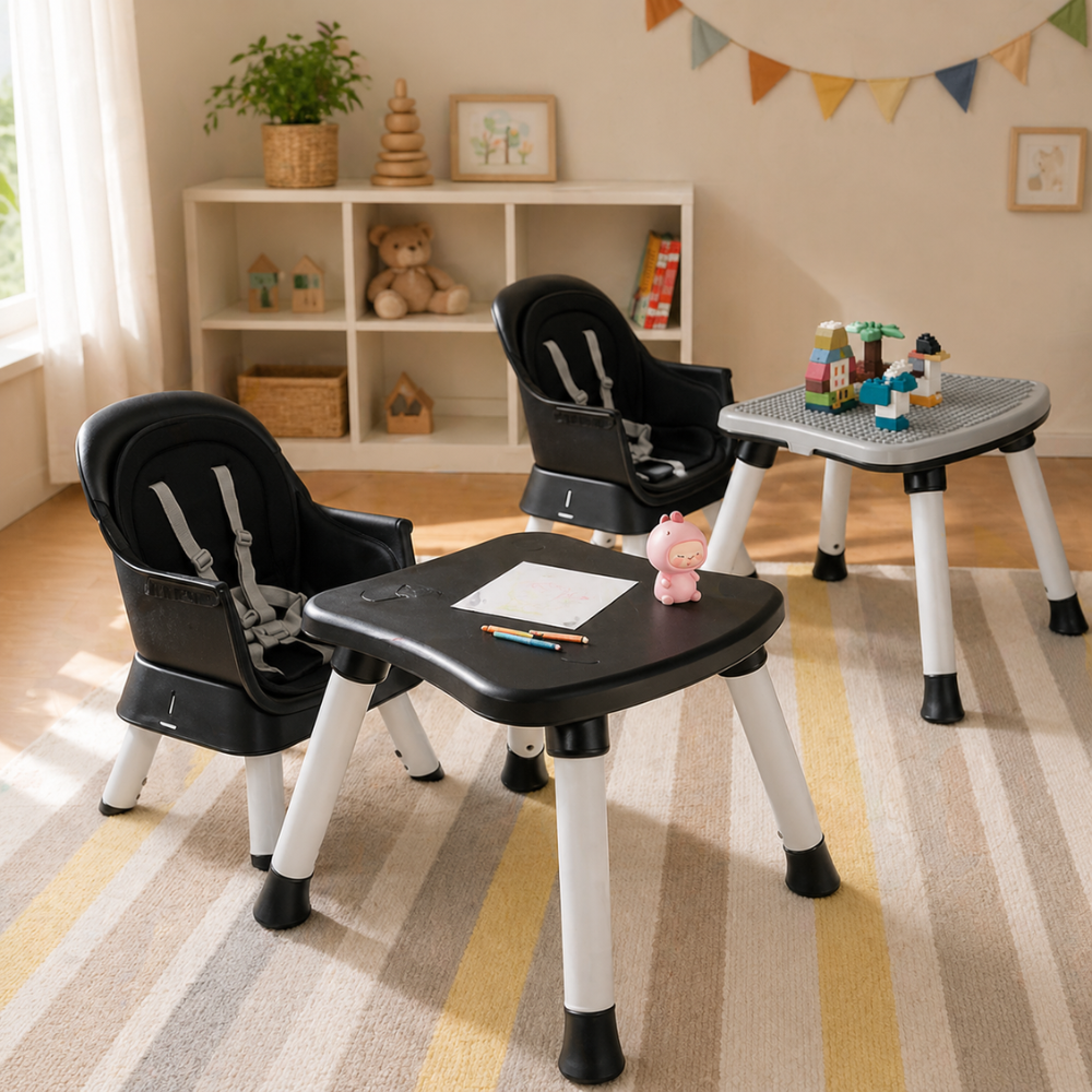 Toddler 8 In 1 High Chair Double Layer Cushions Multifunctional