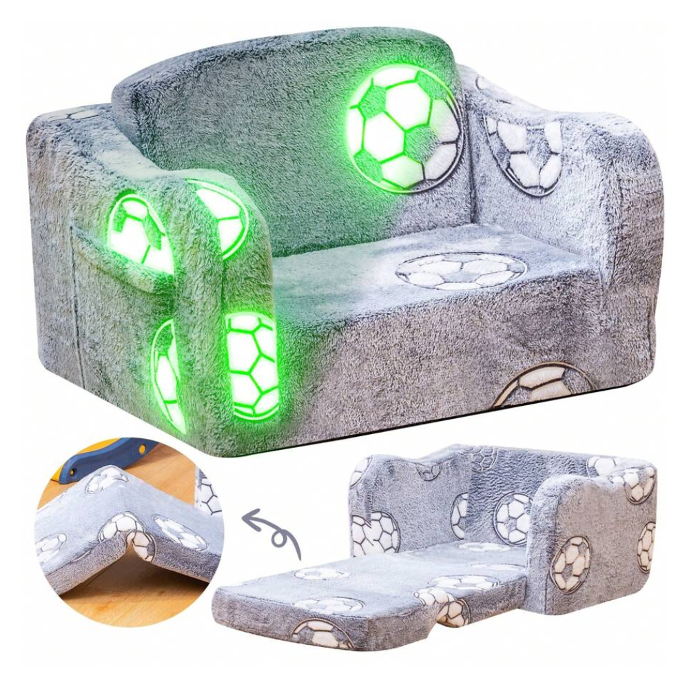 Kids Convertible Sofa Bed With Soft Memory Foam Cushion