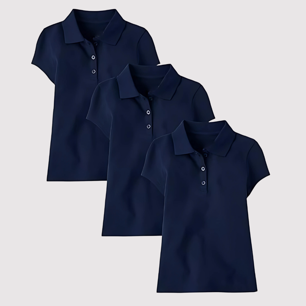 Pack Of 3 Short Sleeve Pique Polo Shirt