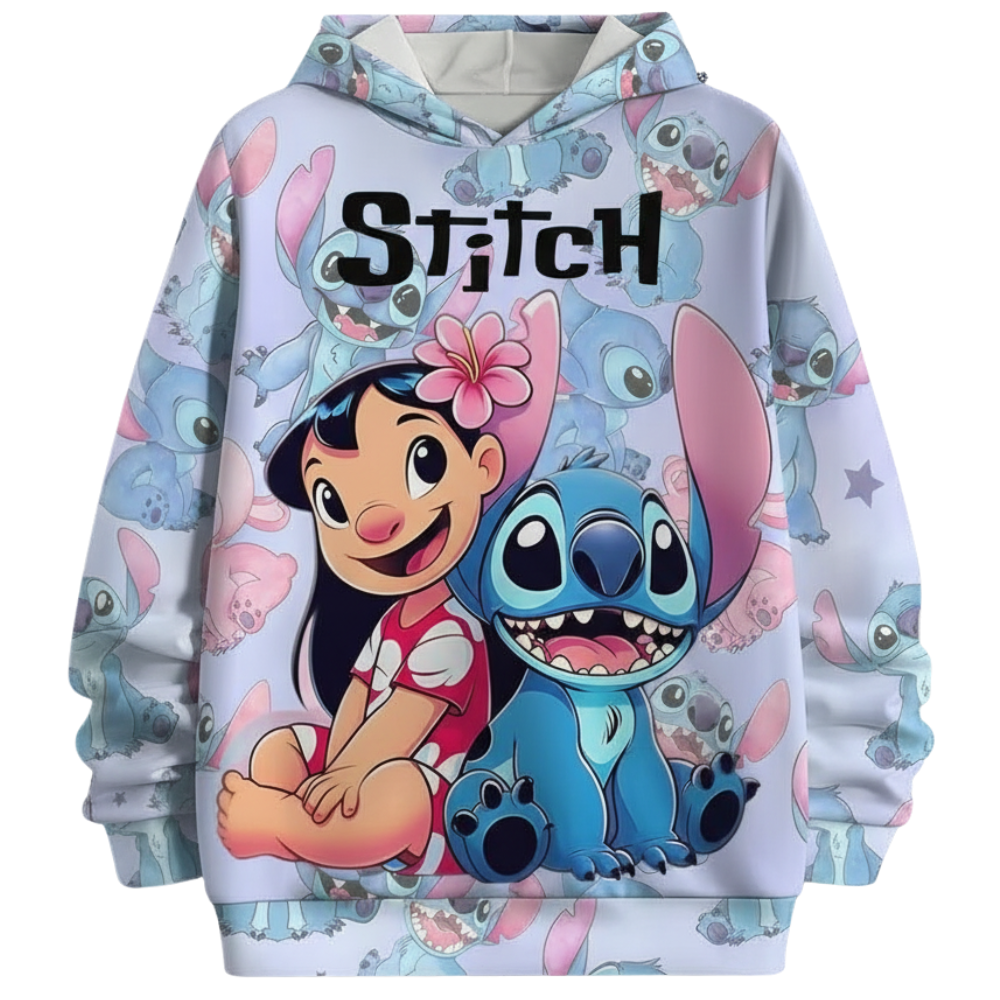 Girls 3D Cartoon Printed Hoodie