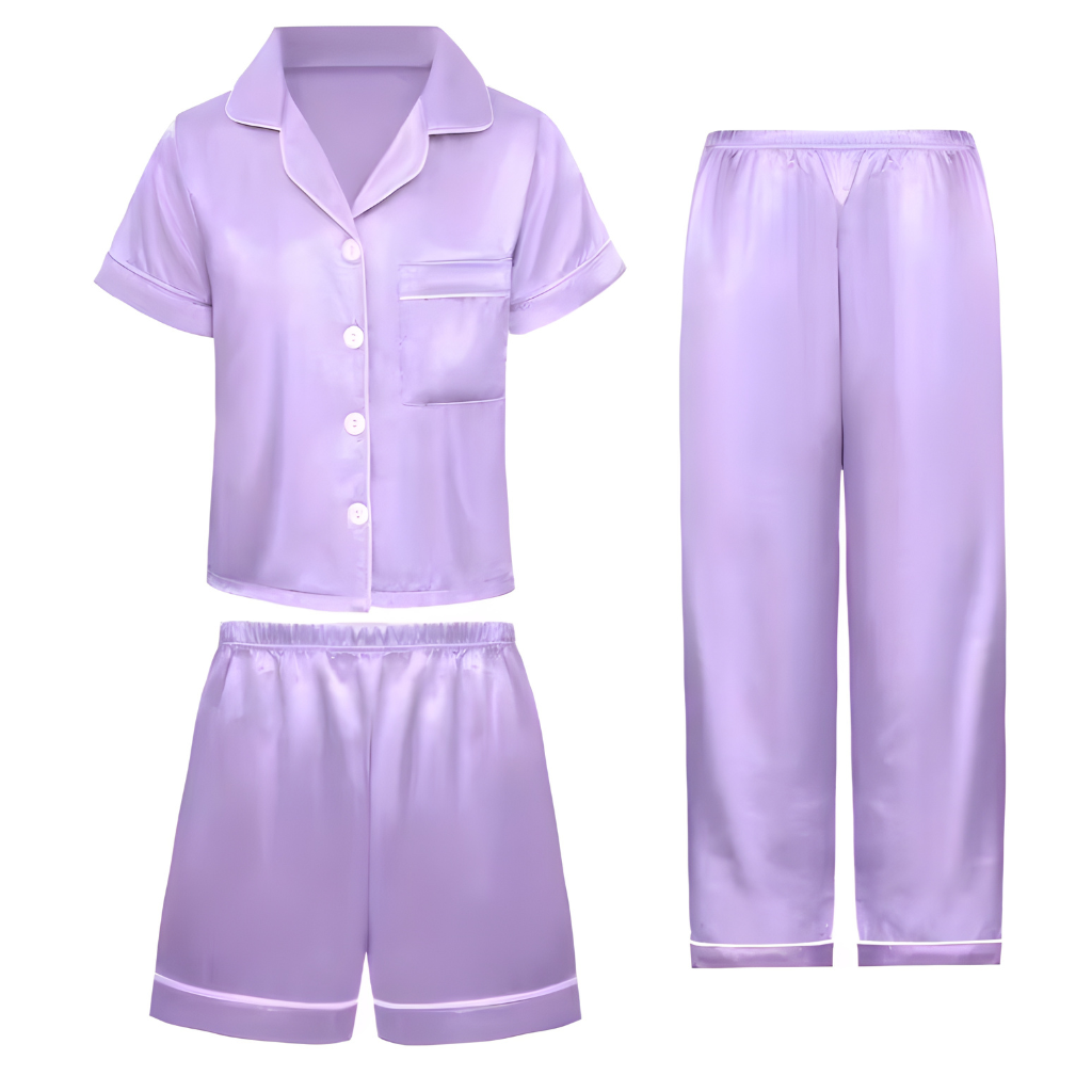 Girls Three Piece Casual Pajama Set