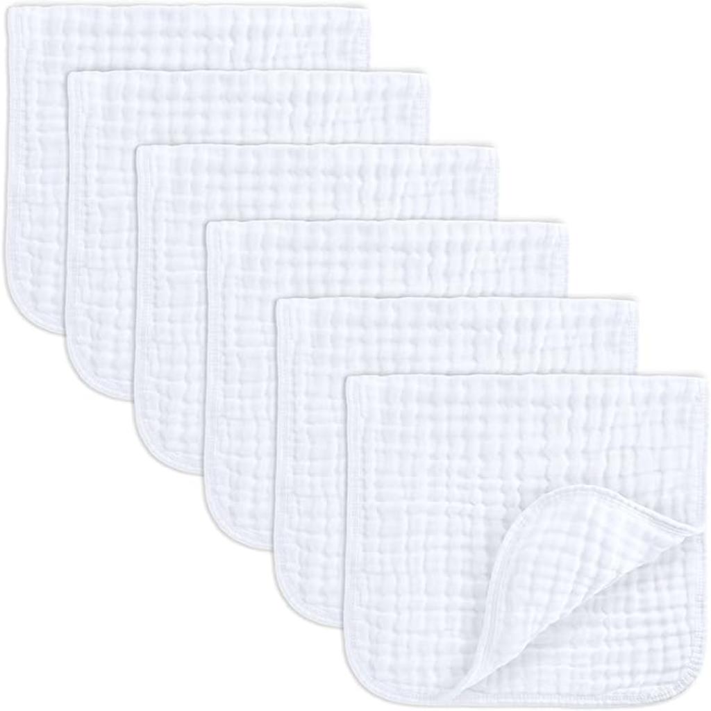Newborn Baby Pack Of 6 Muslin Square Towels