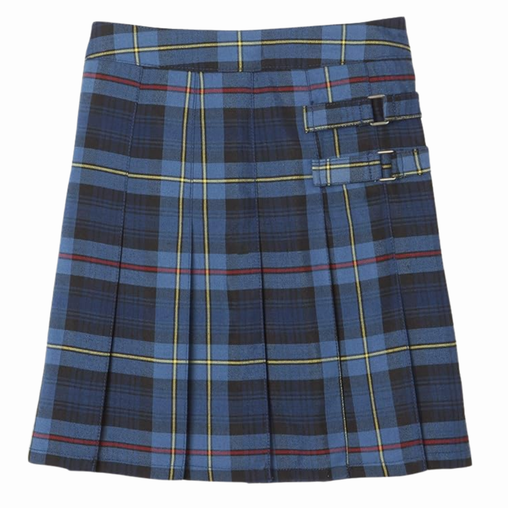 Girls Adjustable Waist Front Pleated Scooter Skirt With Built In Shorts