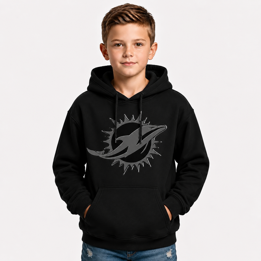 Miami Dolphins Football Themed Graphic Kids Hoodie